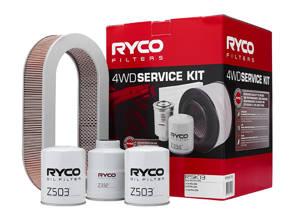 RSK13.jpg Oil Air Fuel Filter Service Kit Ryco for NISSAN PATROL TY61,GU,Y61 Diesel 4.2L RSK13 - Image 1
