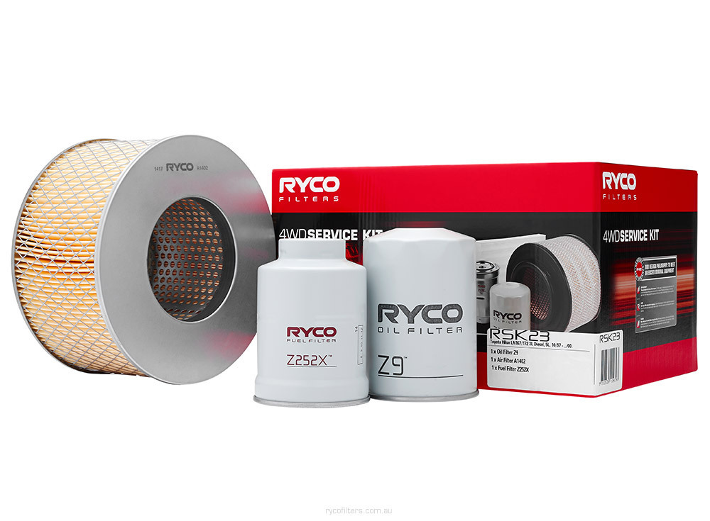 RSK23.jpg Oil Air Fuel Filter Service Kit Ryco for Hilux LN147 LN172 LN167 3.0 Diesel RSK23 - Image 1