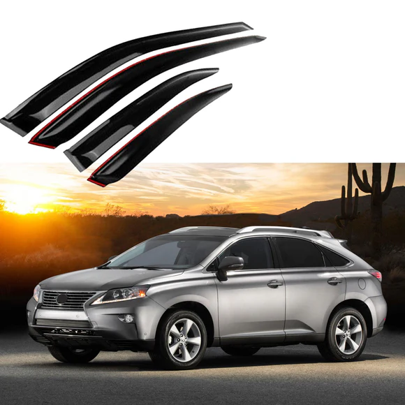 RX350-10-OEJDM.webp Fit 2010-2015 Lexus RX350 RX450h Out-Channel Vent Window Visors Rain Sun Wind Guards Shade Deflectors - Image 1