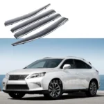 Fit 2010-2015 Lexus RX350 RX450H Clip-On Chrome Trim Vent Window Visors Rain Sun Wind Guards Shade Deflectors