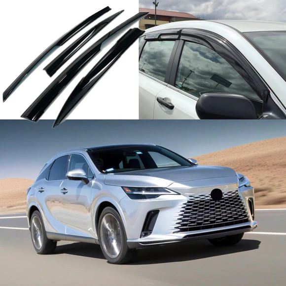 RX35023JDM.webp Fits 2023-2025 Lexus RX350 550h 3D Mugen Style Window Visor Rain Vent Deflectors - Image 1