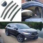 Fits Acura MDX 2014-2020 Carbon Fiber Print Rain Guards Window Visors Vent Deflectors