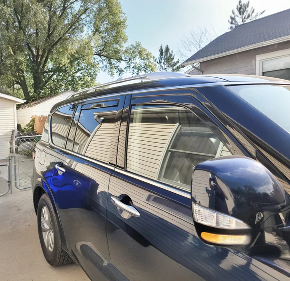 In-Channel Rain Guards Window Visors Vent Deflectors For 2014-2024 Infiniti QX80 - Image 3
