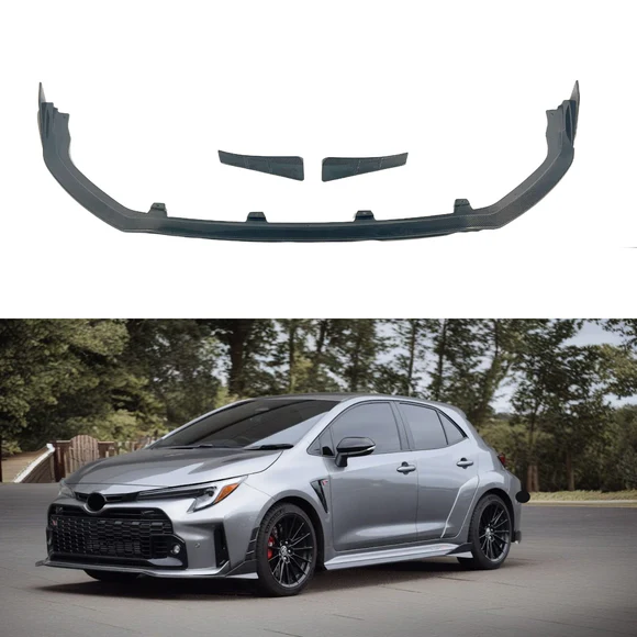 Real Carbon Fiber 2-In-1 Car Kit Front Lips with Corner Splitters Fit Toyota GR Corolla 2022-2025 - Image 1
