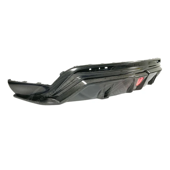 (Pre-order) Fits 2020-2025 Tesla Model Y Real Carbon Fiber Rear Bumper Diffuser W/ LED Light - Image 2