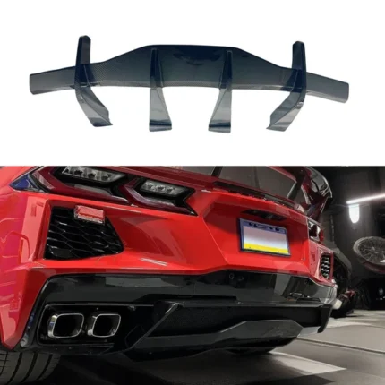 Real Carbon Fiber Rear Bumper Lower Diffuser Spoiler Fit Chevrolet Corvette (C8) 2020-2025