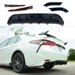 TRD Style Rear Diffuser Bumper lip Spoiler Body Splitter & Rear corner splitters Fits Toyota Camry 2018-2024