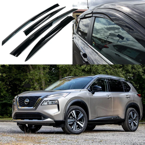 Rohue20JDM.webp Fits 2021-2022 Nissan Rogue 3D Mugen Style Vent Window Visors Rain Sun Wind Guards Shade Deflectors - Image 1