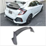 Fit 2016-2021 Honda Civic Hatchback Type-R Style Primer Black Rear Lid Wing Spoiler (Primer Black)