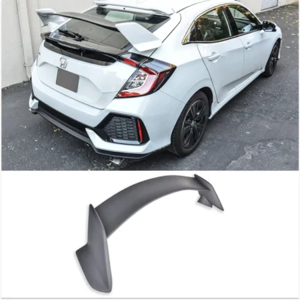 Fit 2016-2021 Honda Civic Hatchback Type-R Style Primer Black Rear Lid Wing Spoiler (Primer Black)