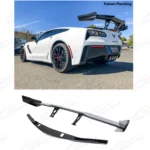 Fits 14-19 Corvette C7 Stage 2.5 ZR1 Style Front Lip Side Skirts Rear Spoiler Full Aero Kit - Image 9