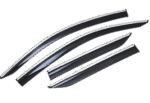 Window Vent Visors w/Chrome Trim Rain Sun Guards Fits 2022-2024 Toyota Tundra - Image 3