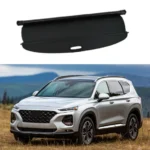 For Hyundai Santa Fe 2019-2021 Luggage Rear Trunk Retractable Tonneau Cargo Cover and Free Net (Black)