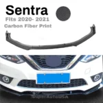 FIT 2020-2024 NISSAN Sentra FRONT BUMPER LIP SPOILER SPLITTER (Carbon Fiber Print) - Image 3
