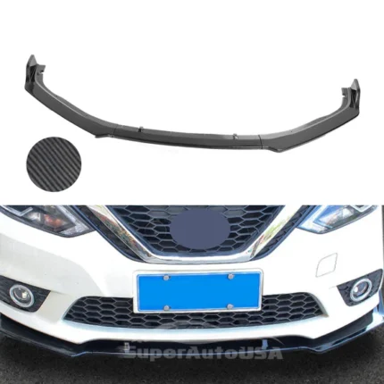 FIT 2020-2024 NISSAN Sentra FRONT BUMPER LIP SPOILER SPLITTER (Carbon Fiber Print)
