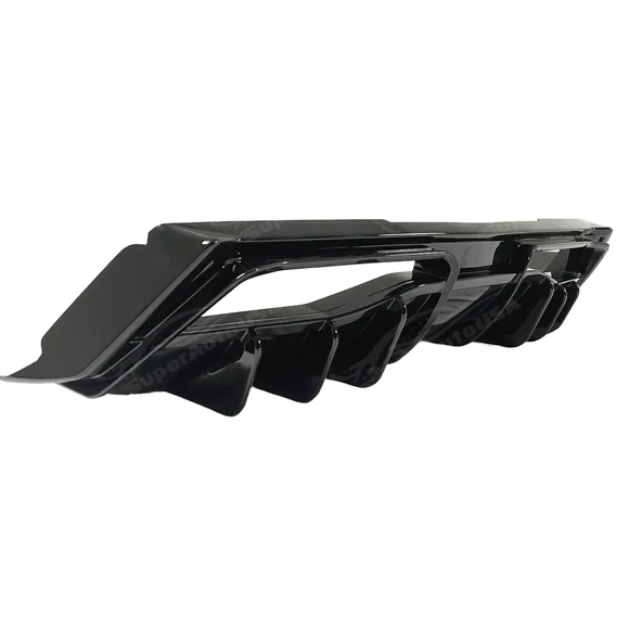Fits Chevrolet Corvette C8 2020-2025 Shark Fin Style Gloss Black Rear Bumper Diffuser - Image 4