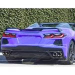 Fits Chevrolet Corvette C8 2020-2025 Shark Fin Style Gloss Black Rear Bumper Diffuser - Image 5