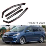 Fit 2011-2020 Toyota Sienna In-Channel Vent Window Visors Rain Sun Wind Guards Shade Deflectors - Image 3