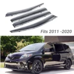 Fit 2011-2020 Toyota Sienna Clip-On Chrome Trim Vent Window Visors Rain Sun Wind Guards Shade Deflectors - Image 3