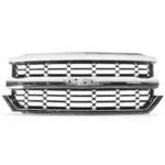 Fits 2016-2019 Chevrolet Silverado 1500 Chrome & Black Front Bumper Grill Mesh Grille - Image 7