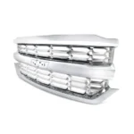 Fits 2016-2019 Chevrolet Silverado 1500 Silver Chrome Front Bumper Grill Mesh Grille - Image 8