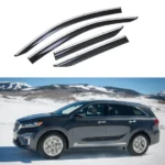 For SORENTO 2016-2020 Clip-On Chrome Trim Vent Window Visors Rain Sun Wind Guards Shade Deflectors