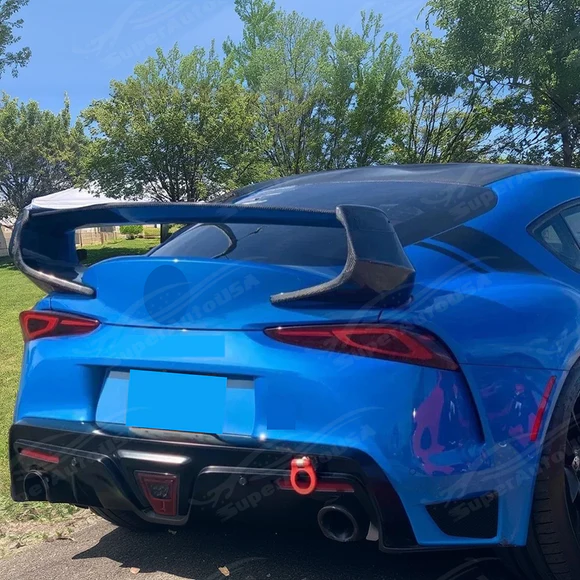 Fits 2020-2025 Toyota GR Supra Real Carbon Fiber Rear Trunk Lip Spoiler Wing - Image 6