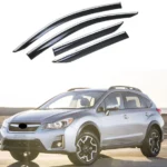 Fit 2012-2016 Subaru Crosstrek XV Clip-On Chrome Trim Vent Window Visors Rain Sun Wind Guards Shade Deflectors