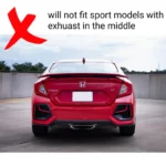 Fits Honda Civic 2016-2021 Carbon Fiber Style Rear bumper Lip Diffuser LED light - Image 4