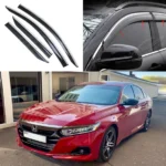 Fits Honda Accord 2018-2022 Chrome Trim Side Window Guards Vented Wind Rain Visors