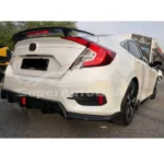 Fits Honda Civic 2016-2021 Carbon Fiber Style Rear bumper Lip Diffuser LED light - Image 7