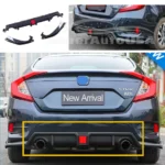 Fits Honda Civic 2016-2021 Carbon Fiber Style Rear bumper Lip Diffuser LED light - Image 2