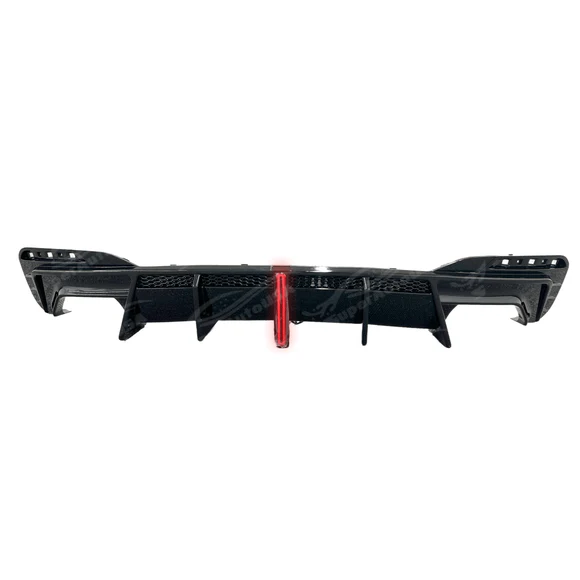 Fits 2017-2023 BMW 530i 540i Sedan 5 Series Rear Bumper Diffuser Lips Body Kits w/ LED Light - Image 3
