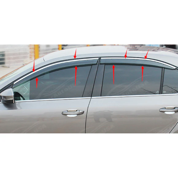 Fit 2019-2023 Nissan Altima Chrome Trim Vent Window Visors Rain Sun Wind Guards Shade Deflectors - Image 5