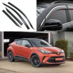 Fit 2018-2022 Toyota C-HR Chrome Trim Vent Window Visors Rain Sun Wind Guards Shade Deflectors