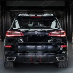 Fits 2019-2024 BMW X5 G05 Gloss Black Rear Diffuser Bumper lip with LED Break Light & Corner Splitters - Image 2