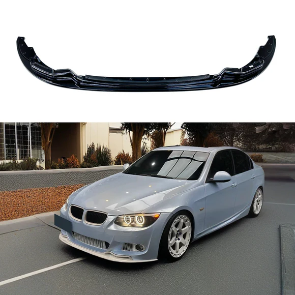 Fits BMW 3 Series E92/E93 LCI 2010–2013 Gloss Black M Sport Front Splitter Bumper Lip - Image 1