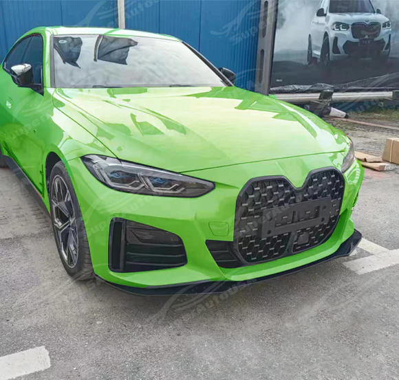 For BMW 2021-2024 G22 G23 430i M440i Gloss Black Front Bumper Lower Lips Spoiler - Image 11