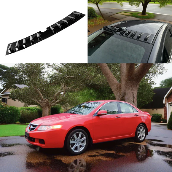 Fits Acura TSX 2004-2008 Rear Shark Fin Roof Trunk Car Vortex Generator Gloss Black Spoiler Wing - Image 1