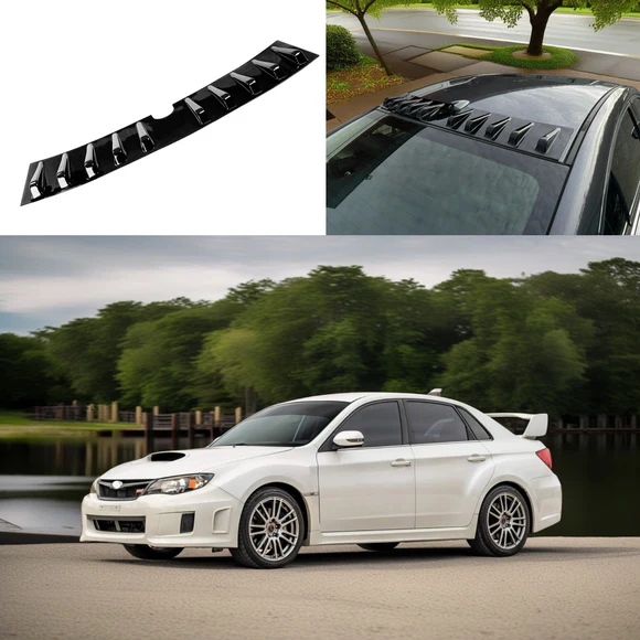 Fits 2008-2011 Subaru Impreza Rear Roof Car Trunk Gloss Black Vortex Generator Spoiler Wing Shark Fin - Image 1