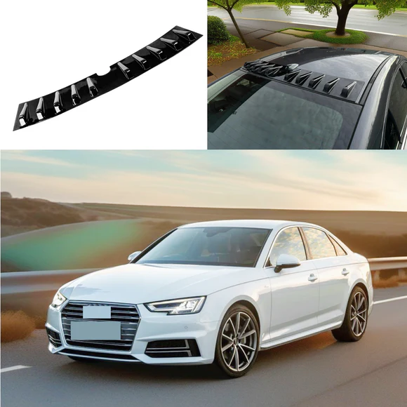 SuperAutoUSA_gloss_black_rear_shark_fin_spoiler_for_2009_Audi_A4.webp Fits 2009-2016 Audi A4 Rear Shark Fin Roof Car Trunk Vortex Generator Spoiler Wing Gloss Black - Image 1