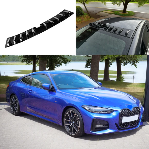 For 2013-2020 BMW 4 Series F36 428i/430i/435i/440i Shark Fin Gloss Black Rear Roof Car Spoiler Wing Vortex Generator - Image 1