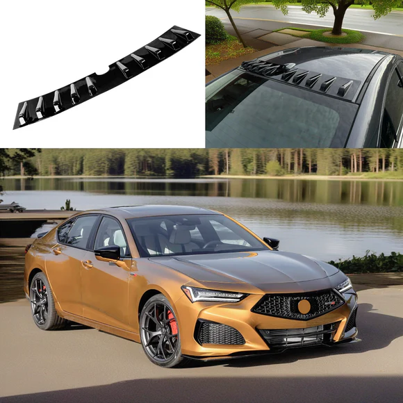 SuperAutoUSA_gloss_black_rear_shark_fin_spoiler_for_2015_Acura_TLX.webp Fits Acura TLX 2015-2020 Rear Shark Fin Roof Car Trunk Vortex Generator Spoiler Wing Gloss Black - Image 1