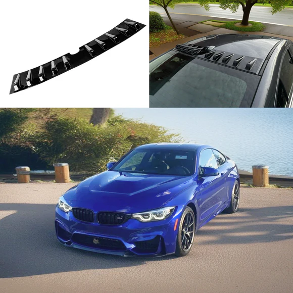 Fit 2014-2020 BMW F82 M4/428i/430i/435i Rear Shark Fin Roof Car Trunk Spoiler Wing Gloss Black Vortex Generator - Image 1