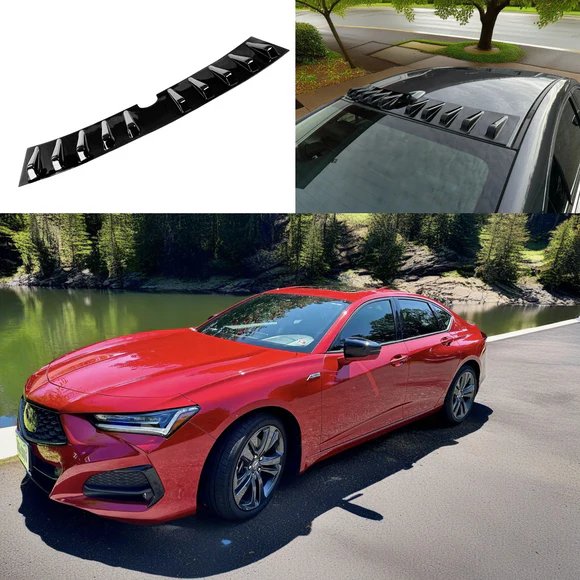 Fits 2021-2025 Acura TLX Gloss Black Rear Shark Fin Roof Car Trunk Vortex Generator Spoiler Wing - Image 1