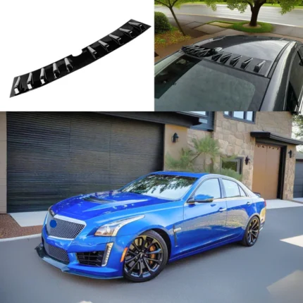 Shark Fin Gloss Black Rear Roof Car Spoiler Wing Vortex Generator Fits 2016-2019 Cadillac CTS-V