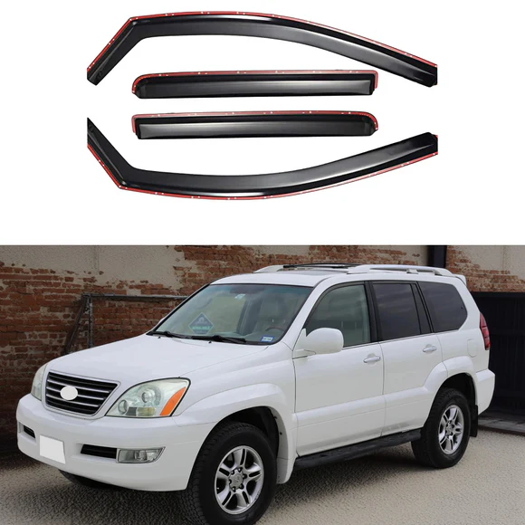 Fits 2003-2009 Lexus GX470 In-Channel Window Vent Visor Rain Sun Guard Weather Shields - Image 1