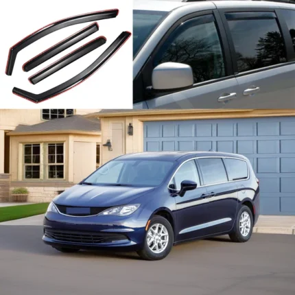 For 2020-2025 Chrysler Voyager In-Channel Window Rain Visor Vented Wind Guards Shade Deflectors
