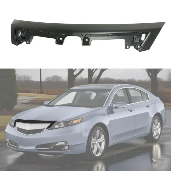 Fits Acura TL 2012-2014 Matte Black Front Upper Grill/ Grille Molding Cover - Image 1