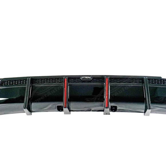Fits 2019-2024 BMW X5 G05 Gloss Black Rear Diffuser Bumper lip with LED Break Light & Corner Splitters - Image 6